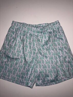 Bravest Studios Dior Style Monogram Mesh Shorts Green Size XL